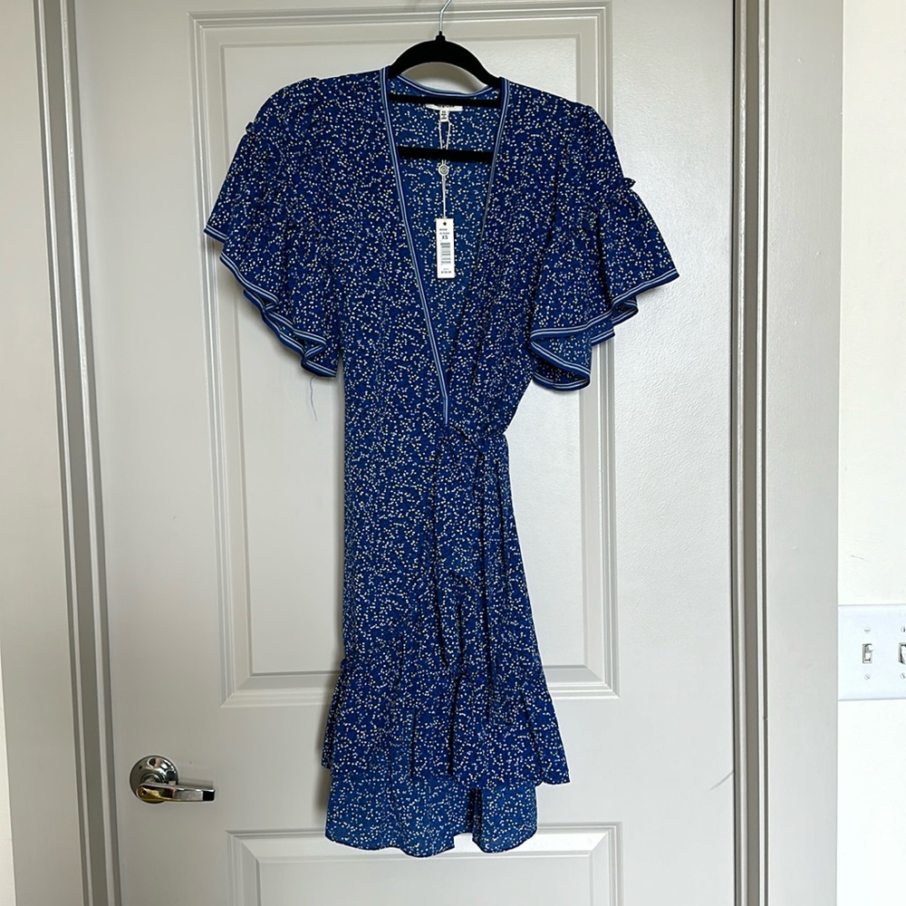 Max Studio blue wrap dress - size xs